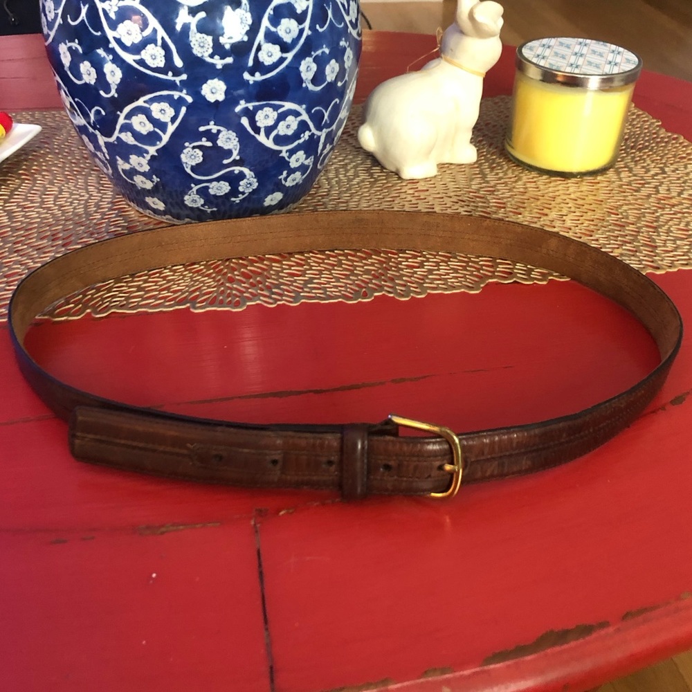 Men’s Harness Leather Brown & Gold Waist Belt